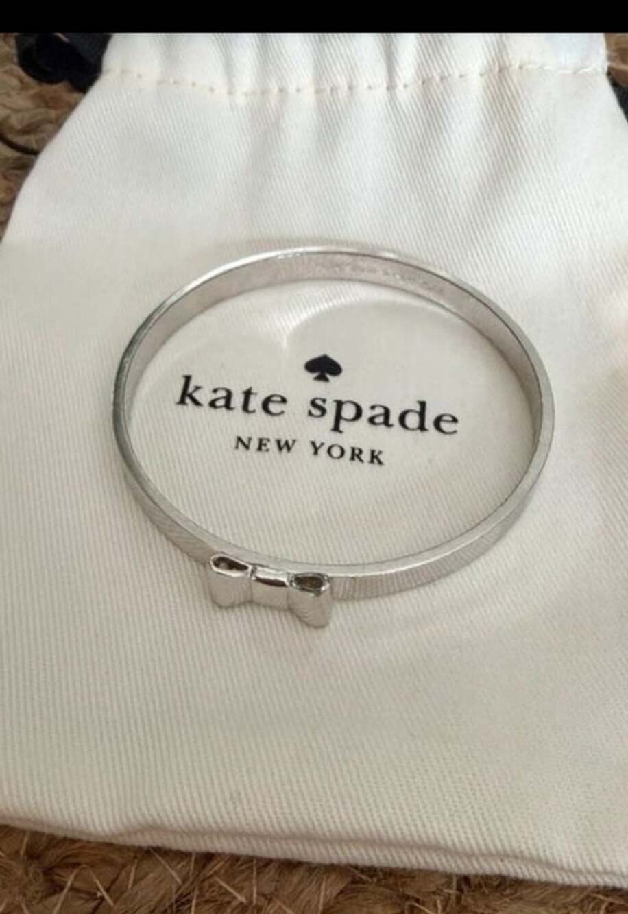 Kate Spade Silver-Tone Bow Bangle Bracelet